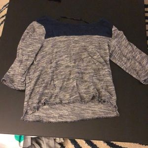 Blue and grey flowy top